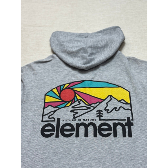Element Hoodie Men’s Small Gray Future Is Nature Graphic Pullover Lightweight - Picture 9 of 9
